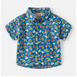 Boy's Cotton Blend Printed Short Sleeve Shirt (MultiColor)