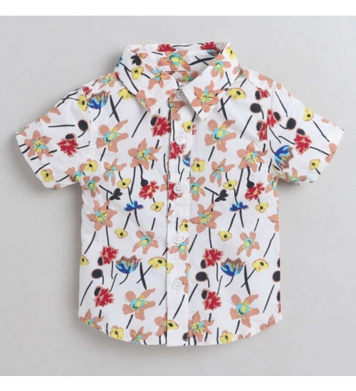 Boy's Cotton Blend Printed Short Sleeve Shirt (MultiColor)