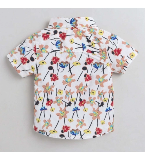 Boy's Cotton Blend Printed Short Sleeve Shirt (MultiColor)