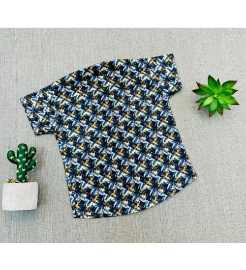 Boy's Cotton Blend Printed Short Sleeve Shirt and Shorts Set (MultiColor)