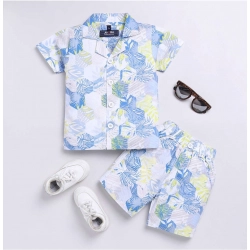 Boy's Cotton Blend Printed Short Sleeve Shirt and Shorts Set (MultiColor)