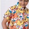Dropship Boy's Lycra Blend Printed Short Sleeve Shirt and Shorts Set (MultiColor)