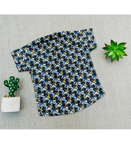 Boy's Cotton Blend Printed Short Sleeve Shirt (MultiColor)