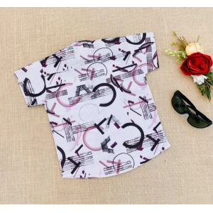 Generic Boy's Cotton Blend Printed Short Sleeve Shirt (MultiColor)