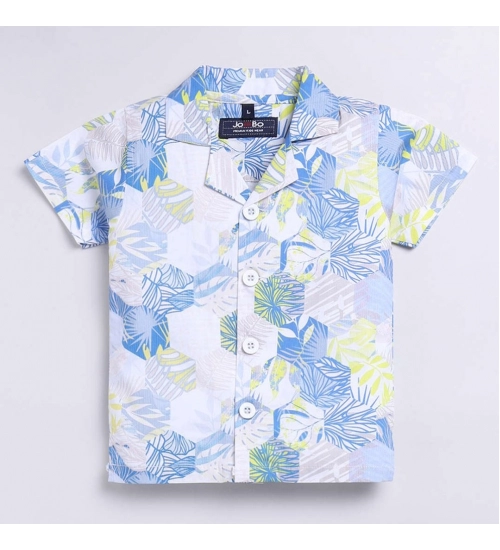 Boy's Cotton Blend Printed Short Sleeve Shirt and Shorts Set (MultiColor)