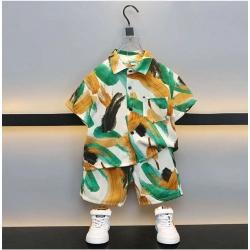 Boy's Lycra Blend Printed Short Sleeve Shirt and Shorts Set (MultiColor)