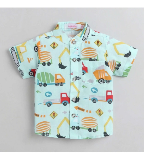 Boy's Cotton Blend Printed Short Sleeve Shirt and Shorts Set (MultiColor)