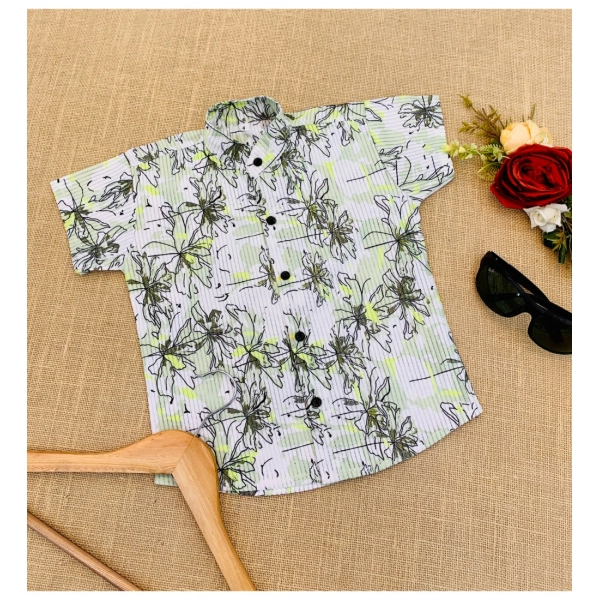 Dropship Boy's Cotton Blend Printed Short Sleeve Shirt (MultiColor)