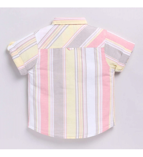 Boy's Cotton Blend Printed Short Sleeve Shirt (MultiColor)