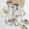 Dropship Boy's Cotton Blend Printed Short Sleeve Shirt (MultiColor)