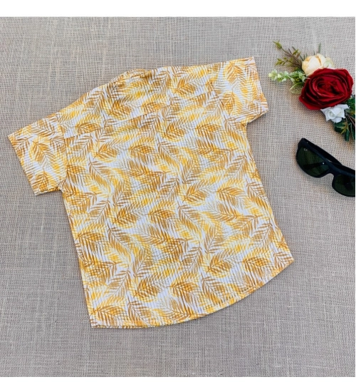 Boy's Cotton Blend Printed Short Sleeve Shirt (MultiColor)