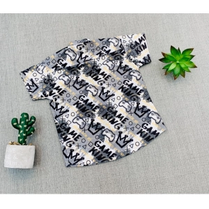 Generic Boy's Cotton Blend Printed Short Sleeve Shirt (MultiColor)