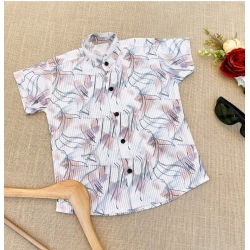 Boy's Cotton Blend Printed Short Sleeve Shirt (MultiColor)