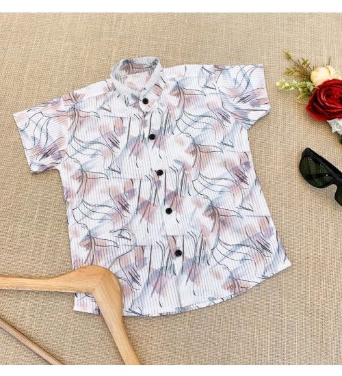 Boy's Cotton Blend Printed Short Sleeve Shirt (MultiColor)