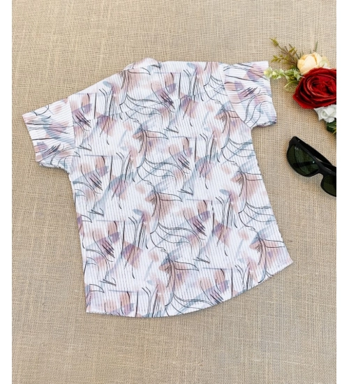 Boy's Cotton Blend Printed Short Sleeve Shirt (MultiColor)