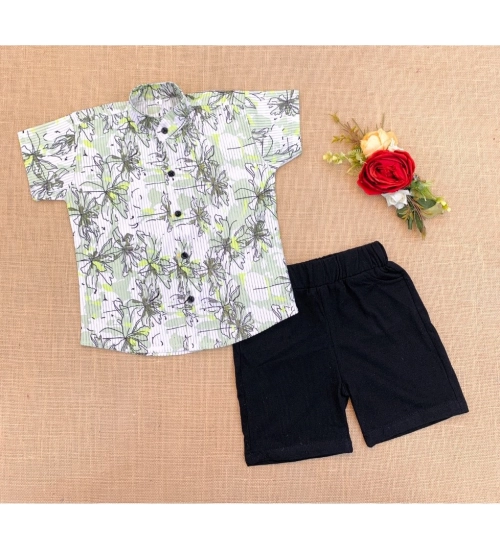 Boy's Cotton Blend Printed Short Sleeve Shirt and Shorts Set (MultiColor)