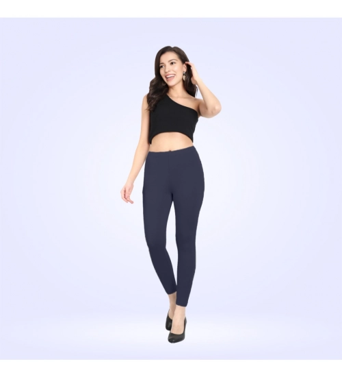 Women's Cotton Blended Solid Ankle legging (Navy)