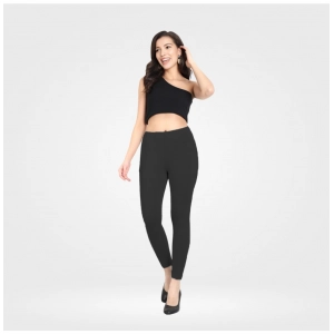 Generic Women's Cotton Blended Solid Ankle legging (Black)