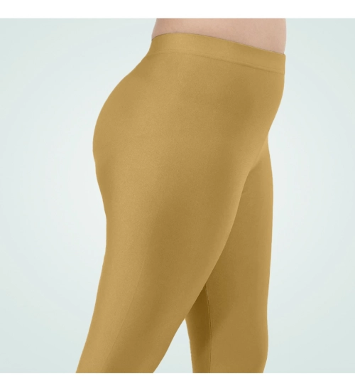 Women's Cotton Blended Solid Shimmer Ankle leggings (Beige)