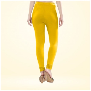 Generic Women's Cotton Blended Solid Churidar leggings (Yellow)