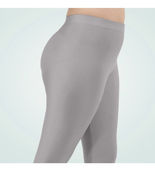 Women's Cotton Blended Solid Shimmer Ankle leggings (Silver Gray)