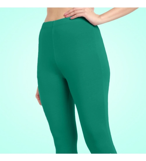 Women's Cotton Blended Solid Ankle legging (Rama Green)