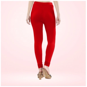 Generic Women's Cotton Blended Solid Churidar leggings (Red)