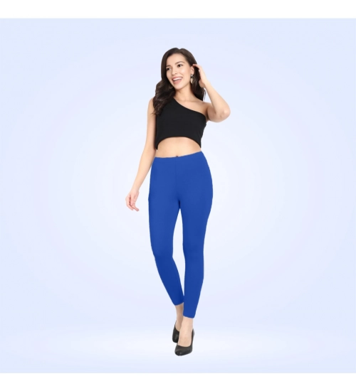 Women's Cotton Blended Solid Ankle legging (Royal Blue)