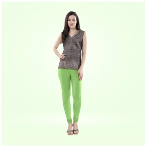Generic Women's Cotton Blended Solid Churidar leggings (Pista Green)
