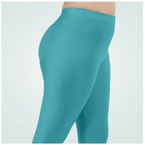 Generic Women's Cotton Blended Solid Shimmer Ankle leggings (Blue)