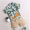 Dropship Boy's Cotton Blend Printed Short Sleeve Shirt and Shorts Set (MultiColor)