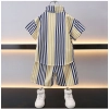 Dropship Boy's Lycra Blend Printed Short Sleeve Shirt and Shorts Set (MultiColor)