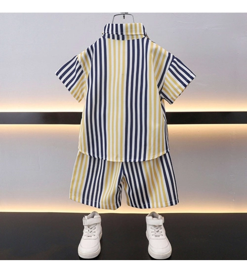 Boy's Lycra Blend Printed Short Sleeve Shirt and Shorts Set (MultiColor)