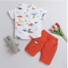 Dropship Boy's Cotton Blend Printed Short Sleeve Shirt and Shorts Set (MultiColor)