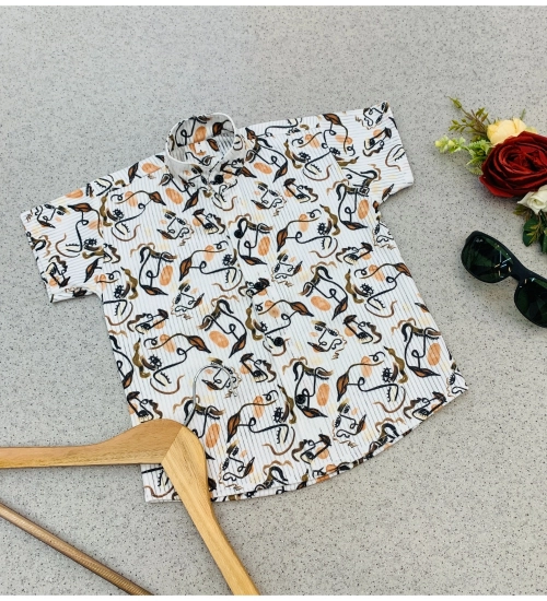 Boy's Cotton Blend Printed Short Sleeve Shirt (MultiColor)