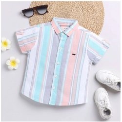 Boy's Cotton Blend Printed Short Sleeve Shirt (MultiColor)