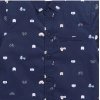 Dropship Boy's Cotton Blend Printed Short Sleeve Shirt (Navy Blue)