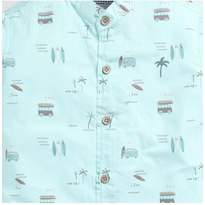 Generic Boy's Cotton Blend Printed Short Sleeve Shirt (MultiColor)