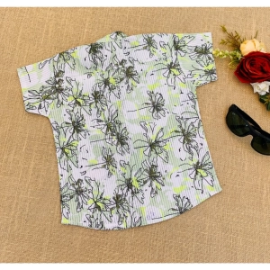 Generic Boy's Cotton Blend Printed Short Sleeve Shirt (MultiColor)