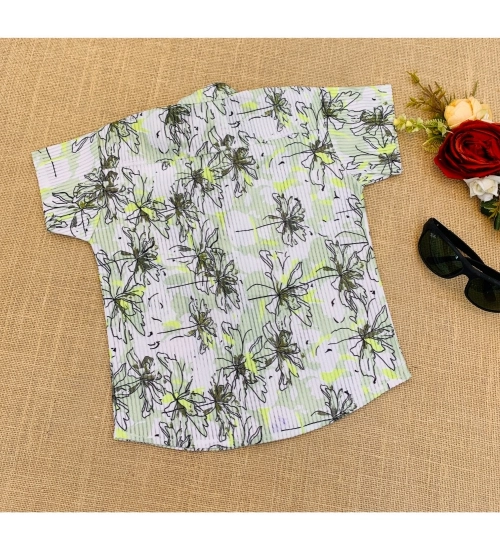 Boy's Cotton Blend Printed Short Sleeve Shirt (MultiColor)