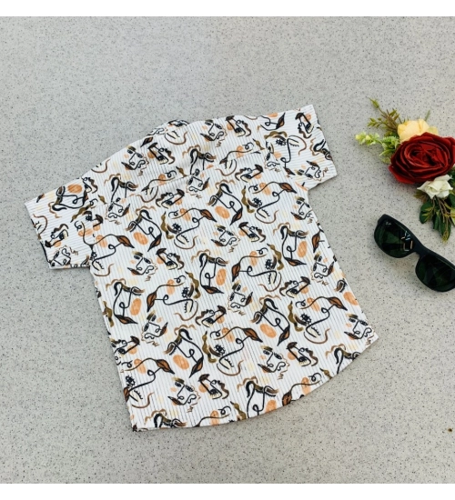 Boy's Cotton Blend Printed Short Sleeve Shirt and Shorts Set (MultiColor)