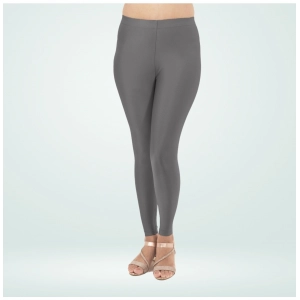 Generic Women's Cotton Blended Solid Shimmer Ankle leggings (Dark Gray)