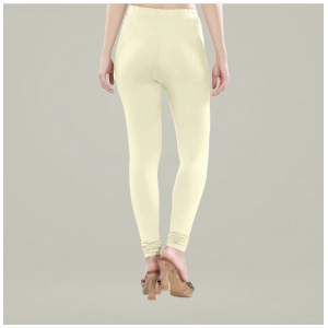 Generic Women's Cotton Blended Solid Churidar leggings (Cream)