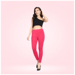Women's Cotton Blended Solid Ankle legging (Pink)