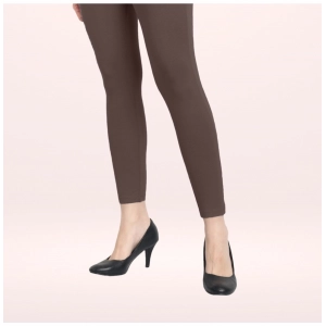 Generic Women's Cotton Blended Solid Ankle legging (Brown)