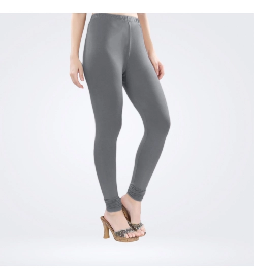 Women's Cotton Blended Solid Churidar leggings (Silver Gray)