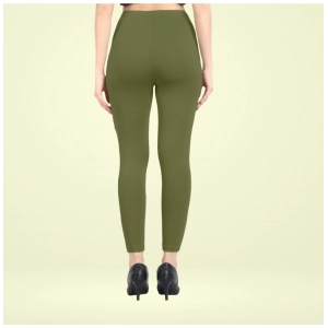 Generic Women's Cotton Blended Solid Ankle legging (Olive Green)