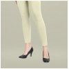 Dropship Women's Cotton Blended Solid Ankle legging (Cream)
