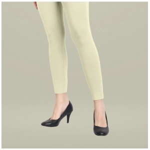 Generic Women's Cotton Blended Solid Ankle legging (Cream)