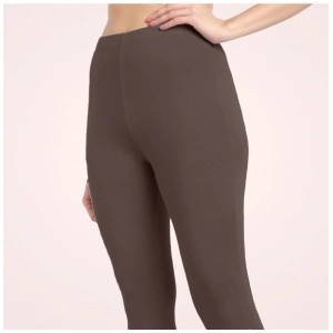 Generic Women's Cotton Blended Solid Ankle legging (Brown)